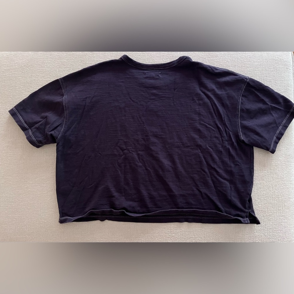 Madewell Navy Blue Cropped Tee - Picture 4 of 4